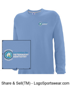 Russell Mens Dri-Power Crewneck Sweatshirt - Collegiate Blue Design Zoom